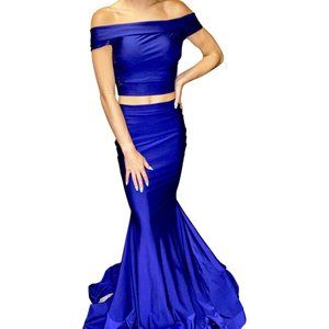 Jessica Angel 2 Piece Gown Style 558 Cobalt XS NWT